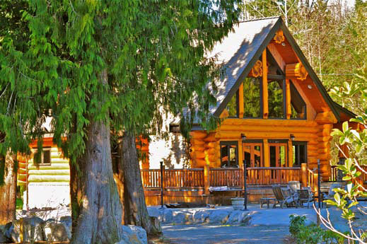 Exterior Front of the Log Home